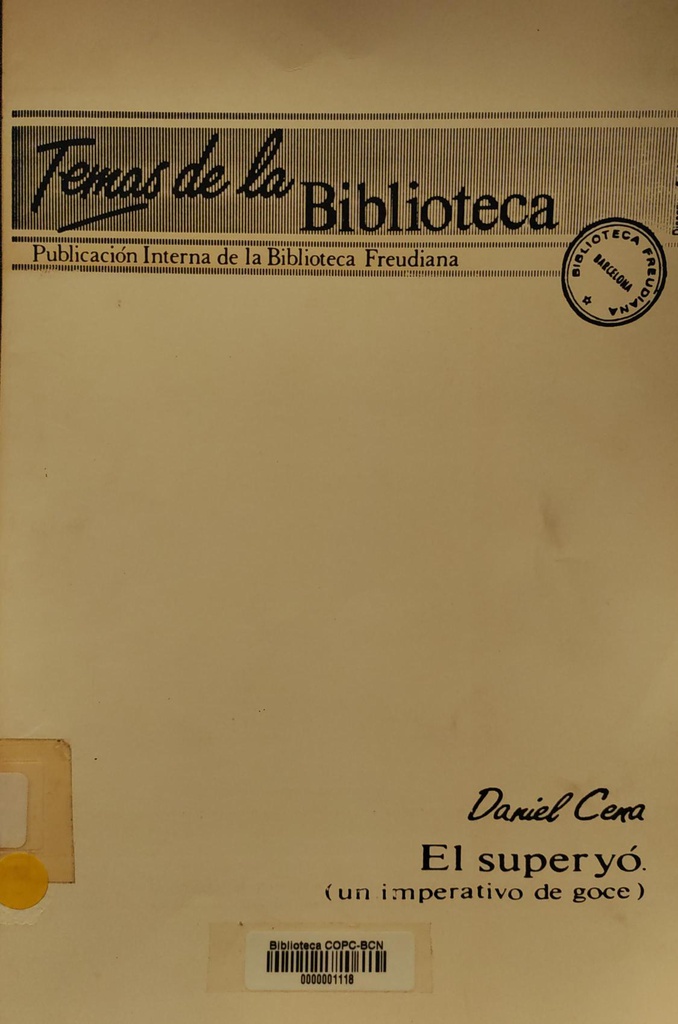 El súper yo : (un imperativo de goce)