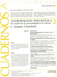 [1756] Antropología psicológica : el estudio de la personalidad en la cultura / C. Joanne Crawford