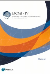 [9691] MCMI-IV : inventario clínico multiaxial de Millon-IV / autores: Th. Millon, S. Grossman y C. Millon; adaptación española Departamento de I+D de Pearson Clinical &amp; Talent Assessment en colaboración con Mª Pilar Sánchez Lópèz y Violeta Cardenal Hernáez